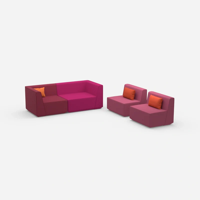 3 Sitzer Sofa mit 2 Sesseln