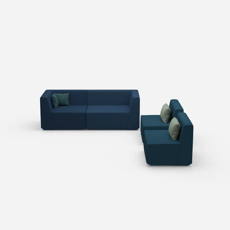 3 Sitzer Sofa mit 2 Sesseln