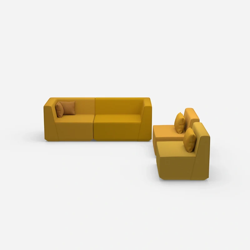 3 Sitzer Sofa mit 2 Sesseln