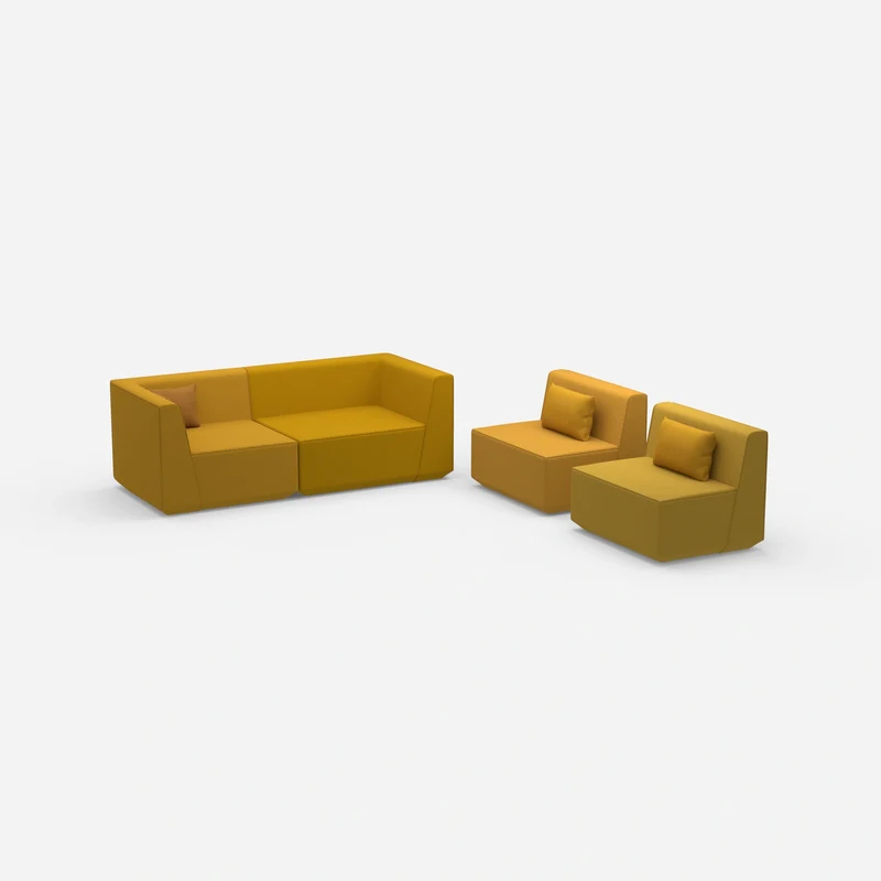 3 Sitzer Sofa mit 2 Sesseln