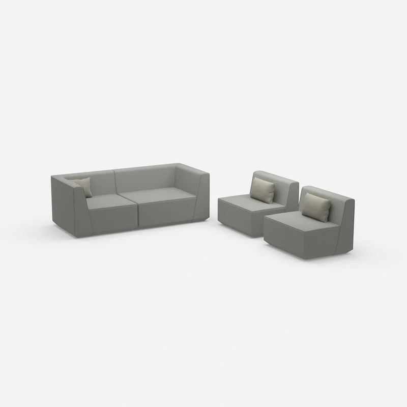 3 Sitzer Sofa mit 2 Sesseln