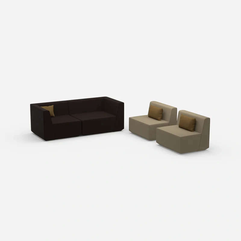 3 Sitzer Sofa mit 2 Sesseln