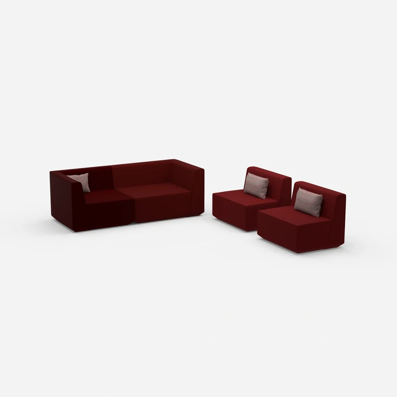 3 Sitzer Sofa mit 2 Sesseln
