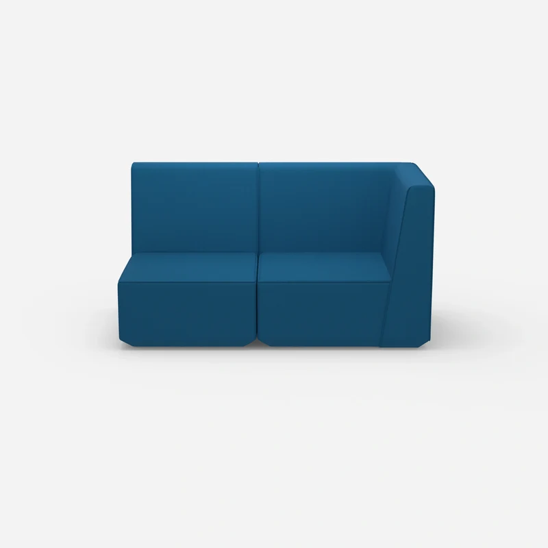 Blaues Modulsofa mit hoher Rückenlehne