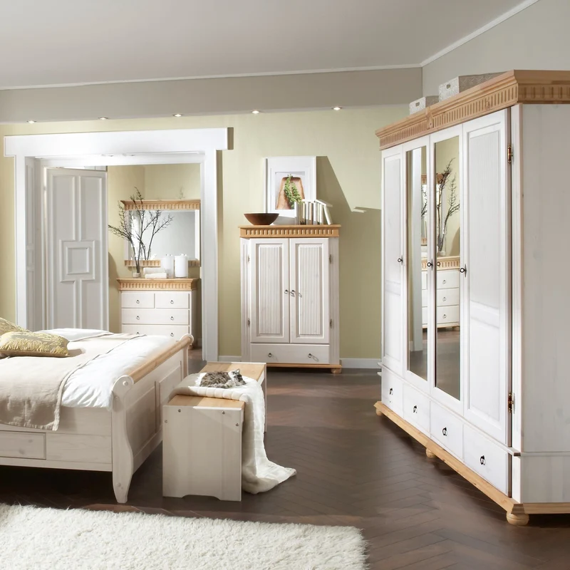 Wäscheschrank Kiefer massiv Landhausstil - Helsinki