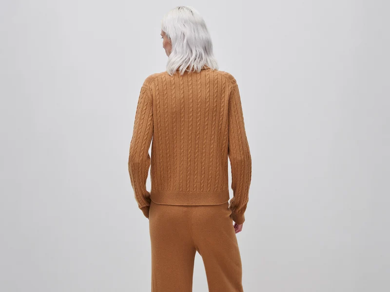 Poloshirt mit Zopfmuster
