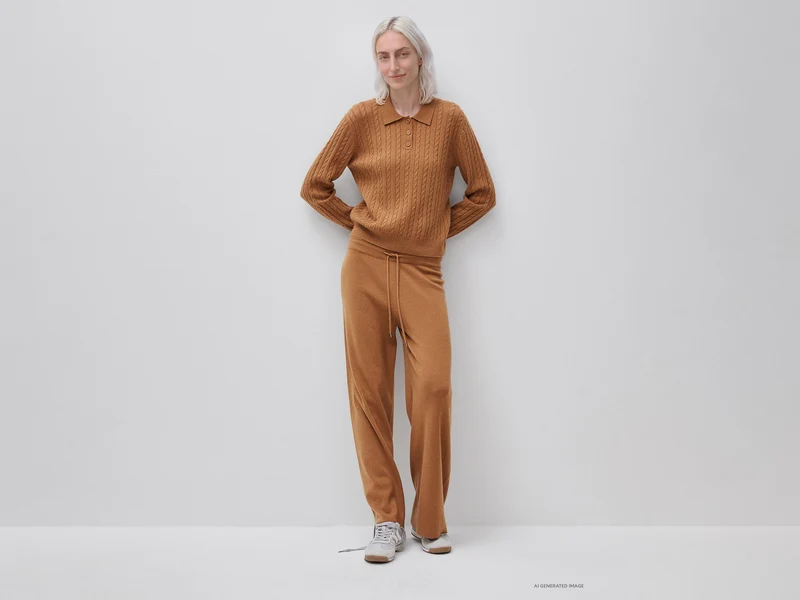 Poloshirt mit Zopfmuster