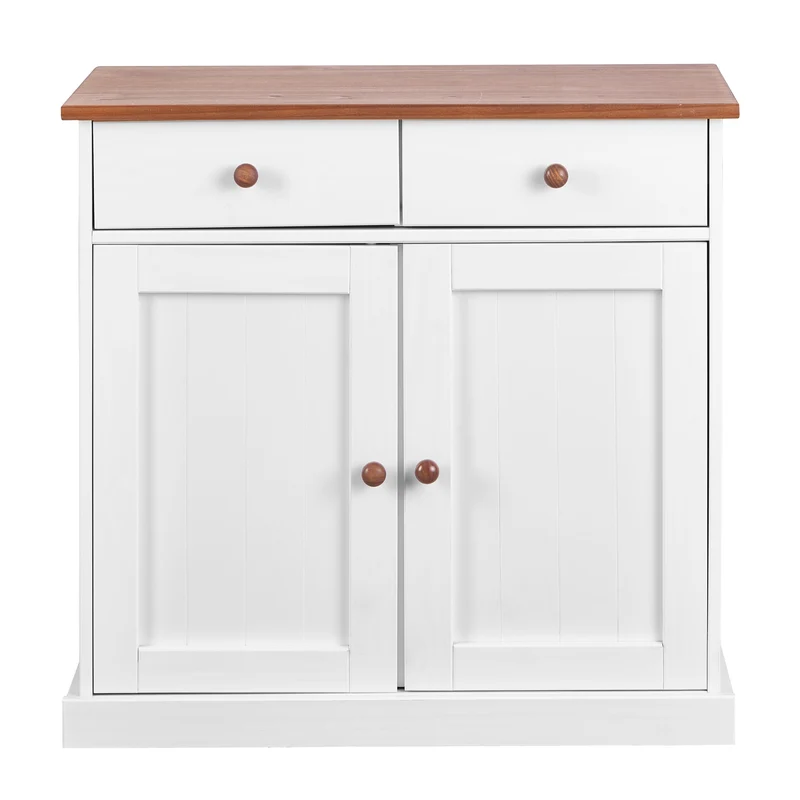 Landhaus Kommode Sideboard Westerland 2-türig Kiefer Weiß lackiert
