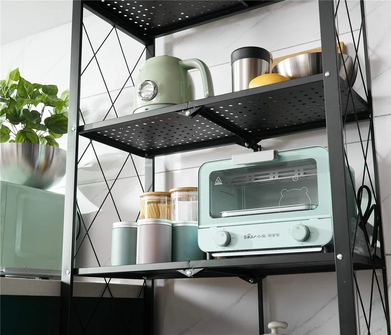 Keine Montage klappbare Metallregale mit Rädern für Garage, Schlafzimmer, Küche und Speisekammer