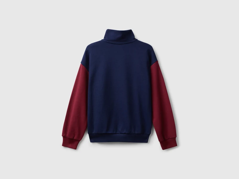 Sweatshirt mit Reißverschluss und Print
