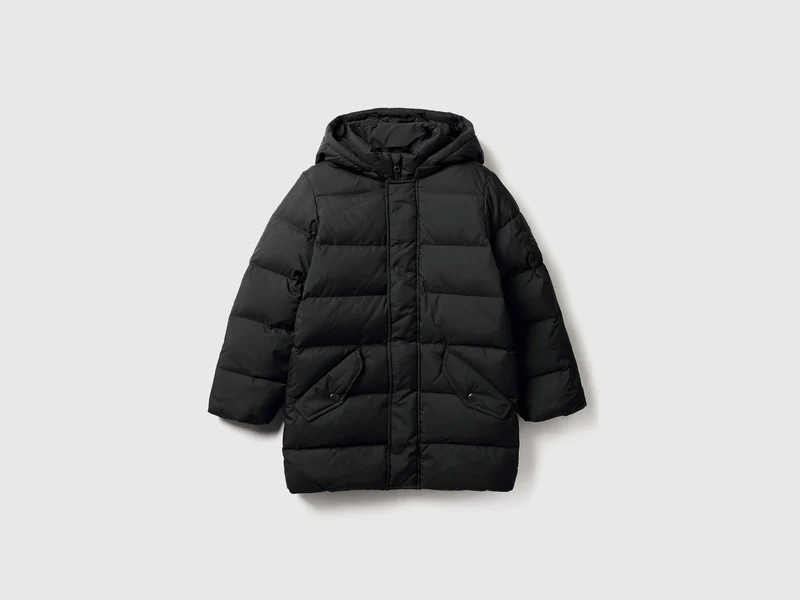 Daunenjacke mit abnehmbarer Kapuze