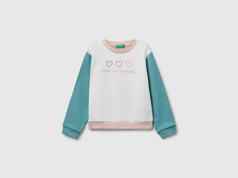 Sweatshirt mit Glitzer-Print