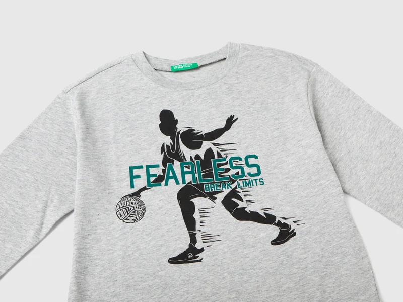Langärmeliges T-Shirt mit Druck