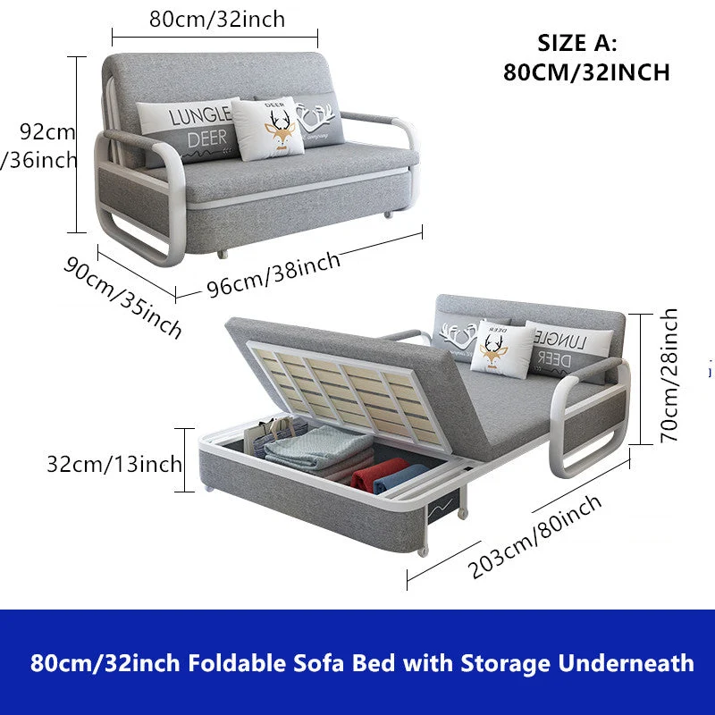 Umwandelbares Einzel-Schlafsofa im 2-in-1-Design mit Stauraum darunter