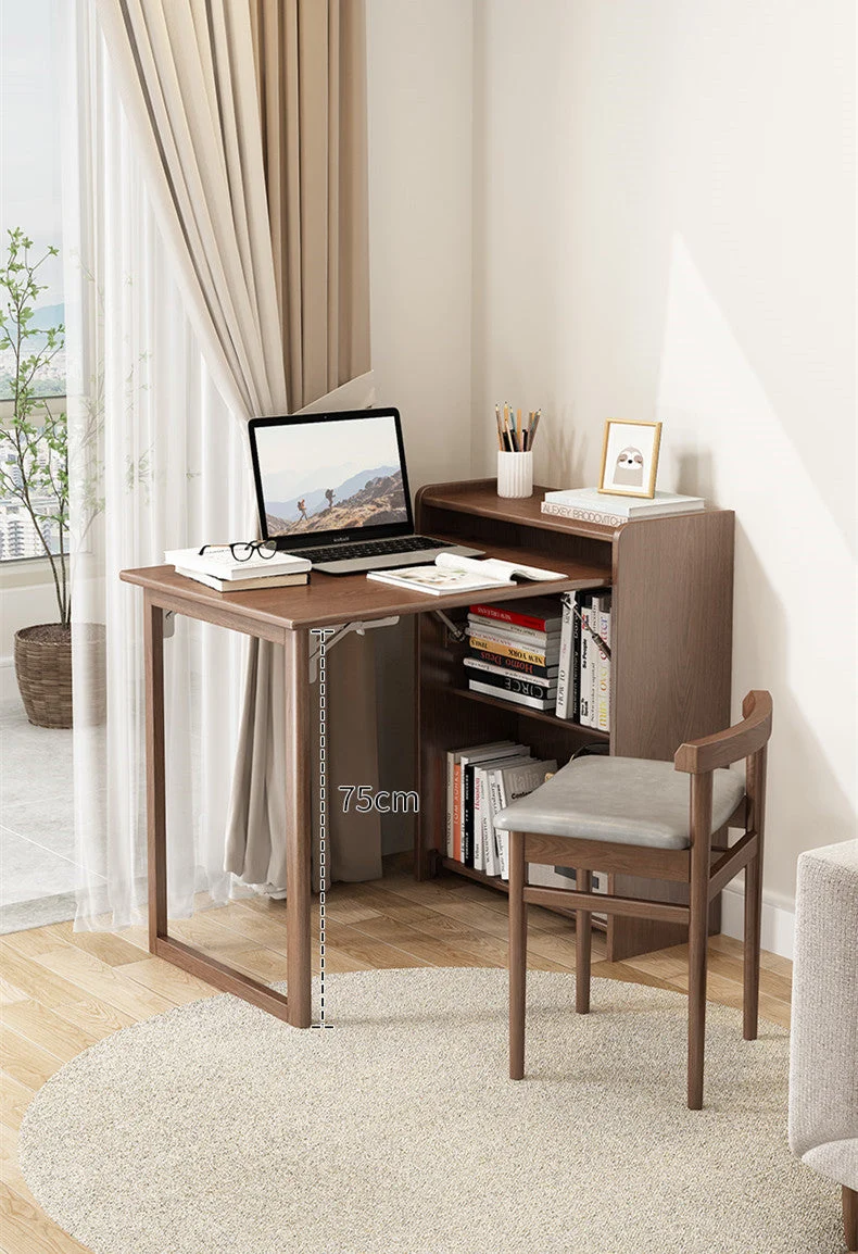Platzsparender faltbarer Computer-Schreibtisch mit Bücherregal