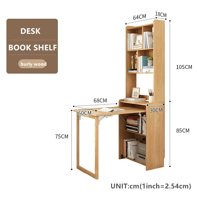 Platzsparender faltbarer Computer-Schreibtisch mit Bücherregal