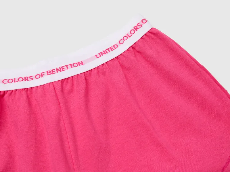 Kurzer Baumwollpyjama mit Logodruck