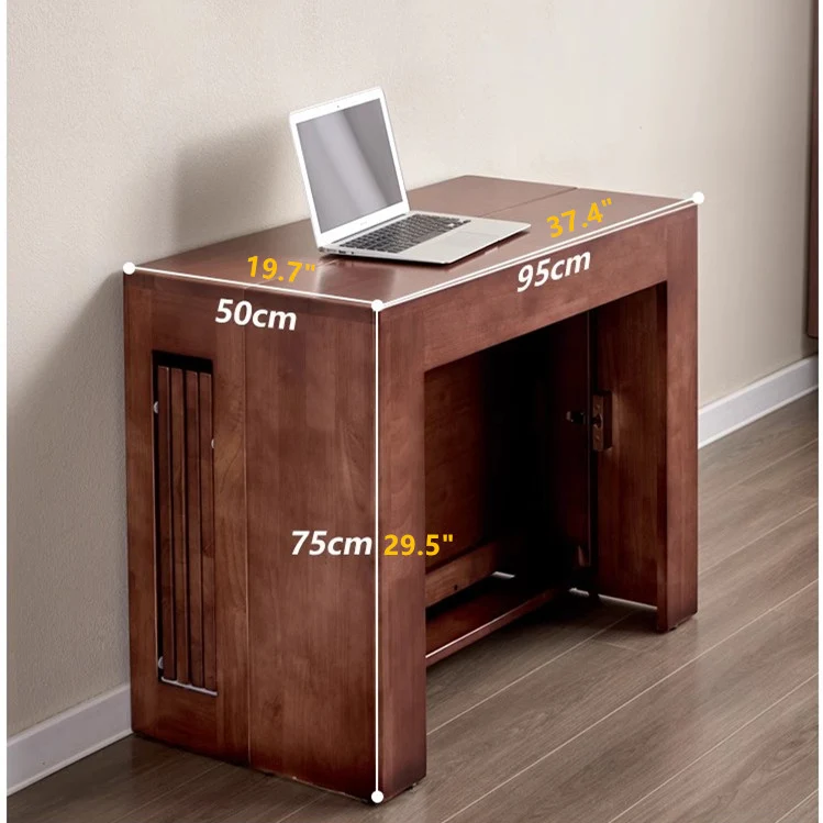 Platzsparender und ausziehbarer Tisch mit 4 Einlegeplatten