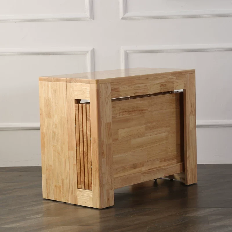 Platzsparender und ausziehbarer Tisch mit 4 Einlegeplatten