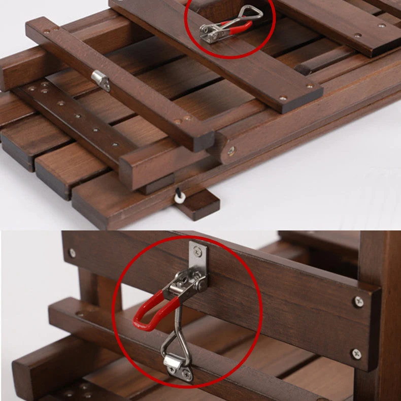 Outdoor-Camping-Klapptisch aus Massivholz mit 4 Klappstühlen