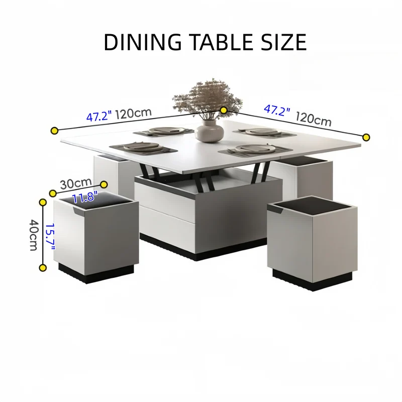 3-in-1-Multifunktions-Couchtisch mit platzsparendem Design