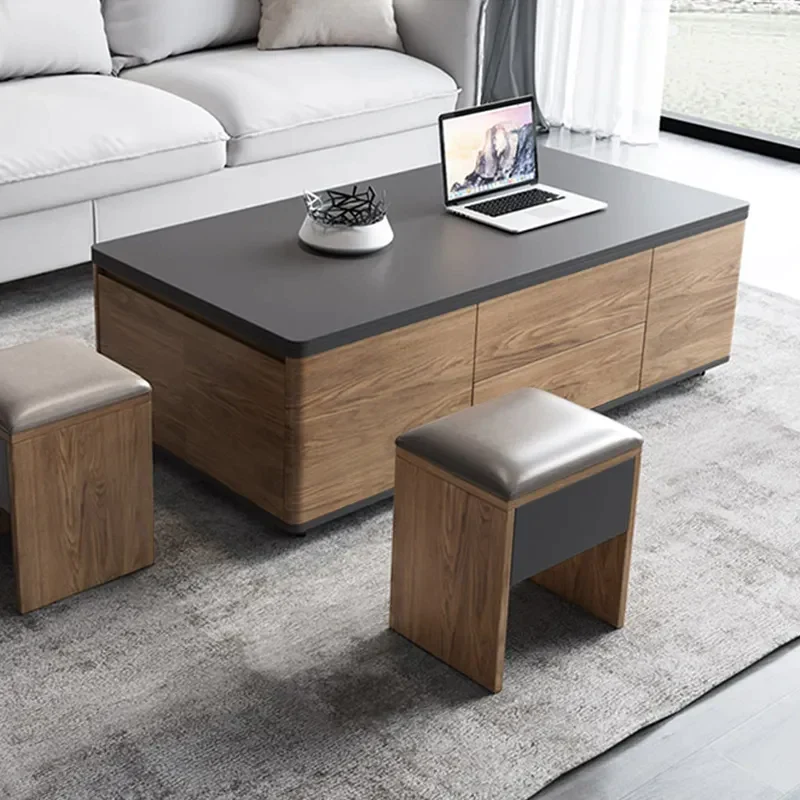 3-in-1-Klapp-Lift-Top-Multifunktions-Couchtisch mit Universalrädern