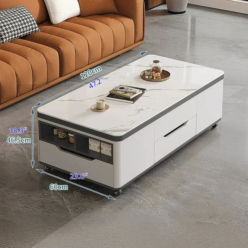 3-in-1-Klapp-Lift-Top-Multifunktions-Couchtisch mit Universalrädern