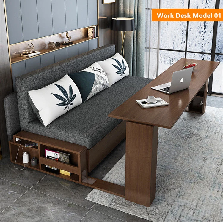 Platzsparendes Multifunktions-Schlafsofa mit klappbarem Schreibtisch
