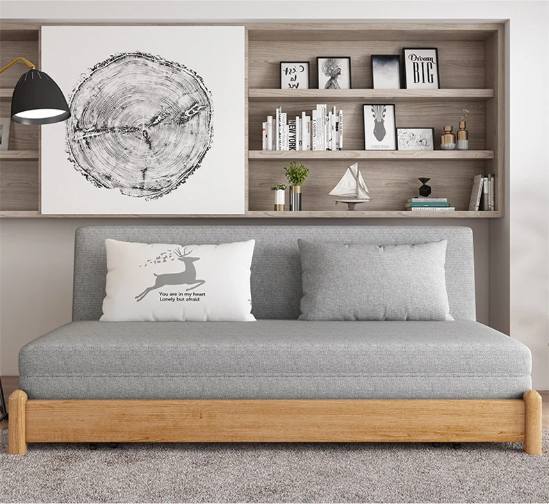 Massivholzrahmen, modernes Schlafsofa mit Stauraum darunter
