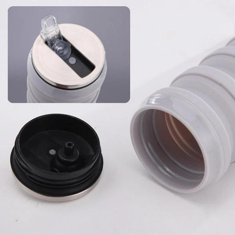 Collapsible Silicone Water Bottle 480ml Leak-Proof Travel Flask