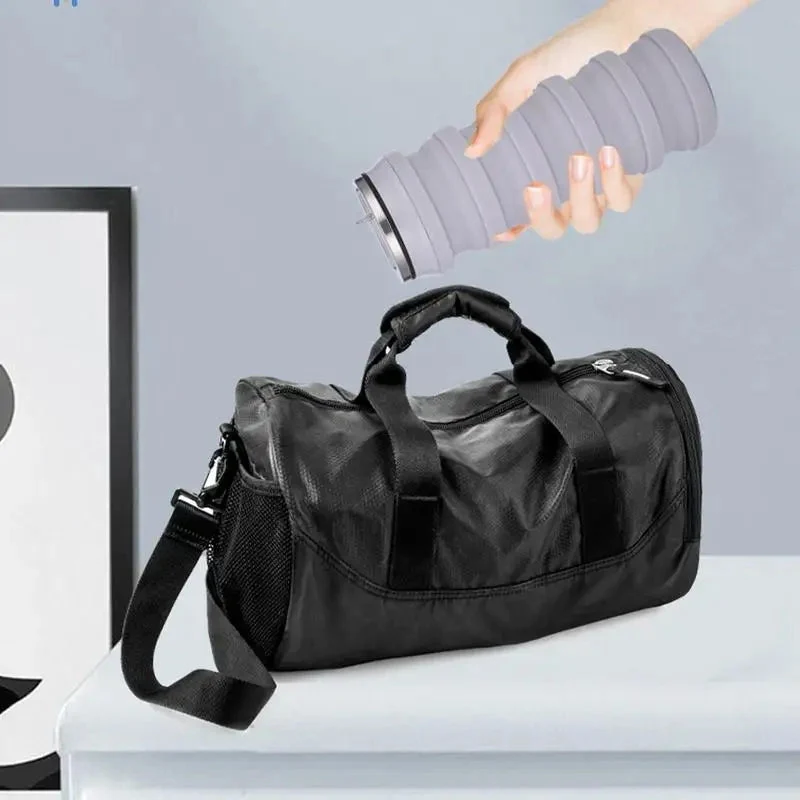 Collapsible Silicone Water Bottle 480ml Leak-Proof Travel Flask