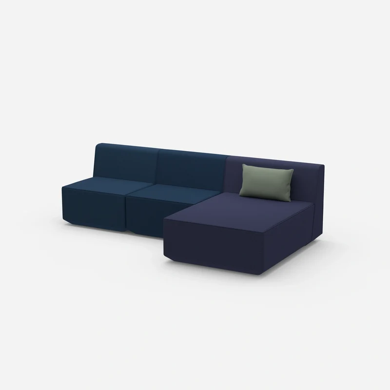 Sofa mit Recamiere für 3 Personen