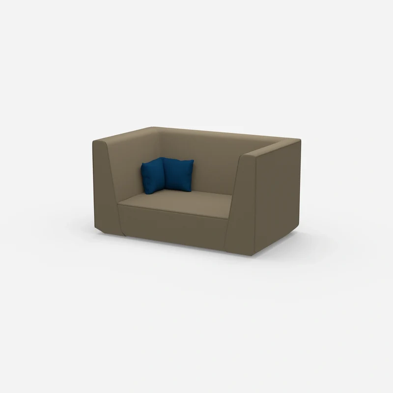 Modernes Zweisitzer Sofa mit hohem Rücken