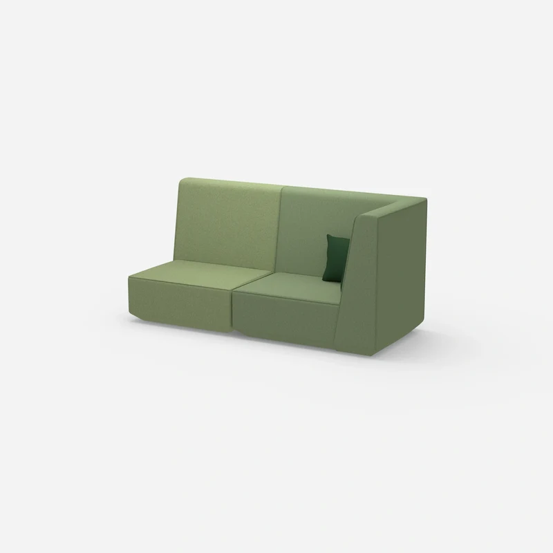 Modulares Sofa grün mit hohem Rücken
