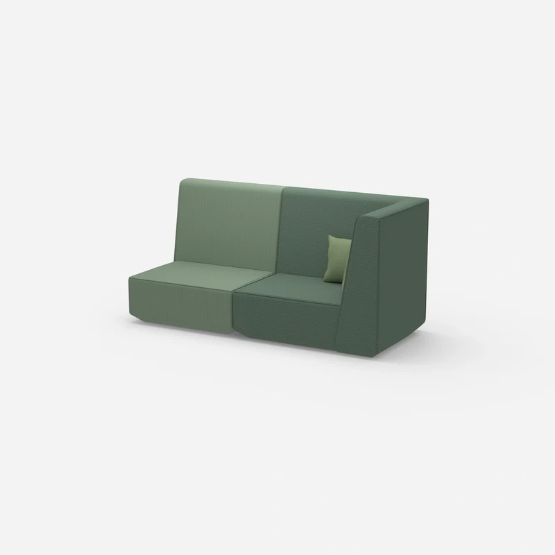 Modulares Sofa grün mit hohem Rücken