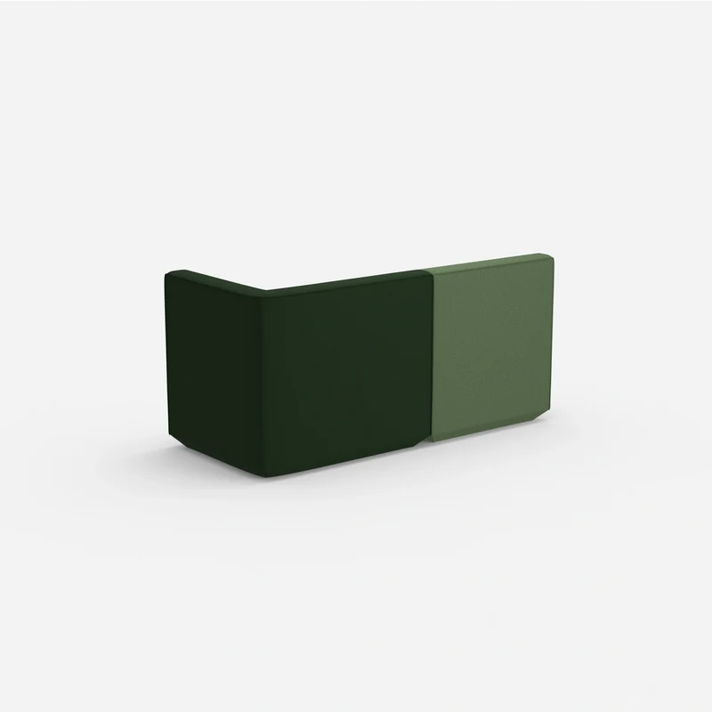 Modulares Sofa grün mit hohem Rücken