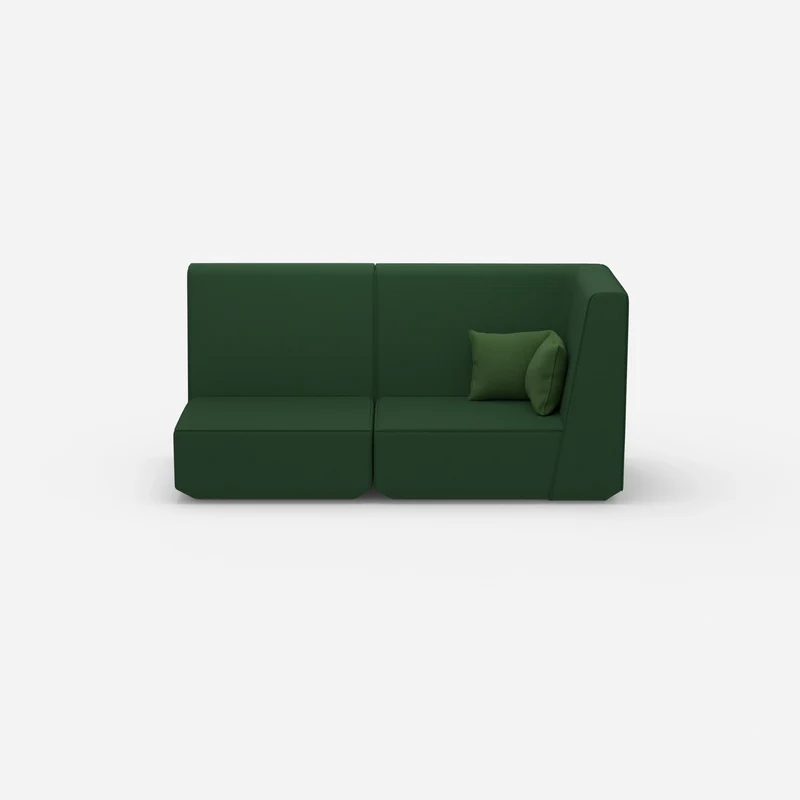 Modulares Sofa grün mit hohem Rücken