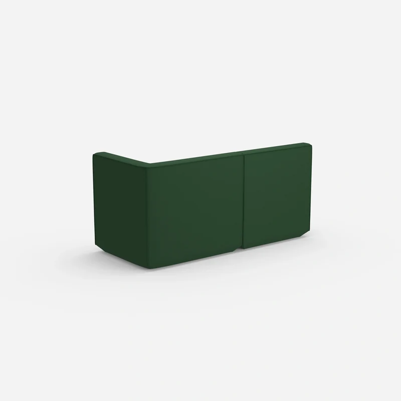 Modulares Sofa grün mit hohem Rücken
