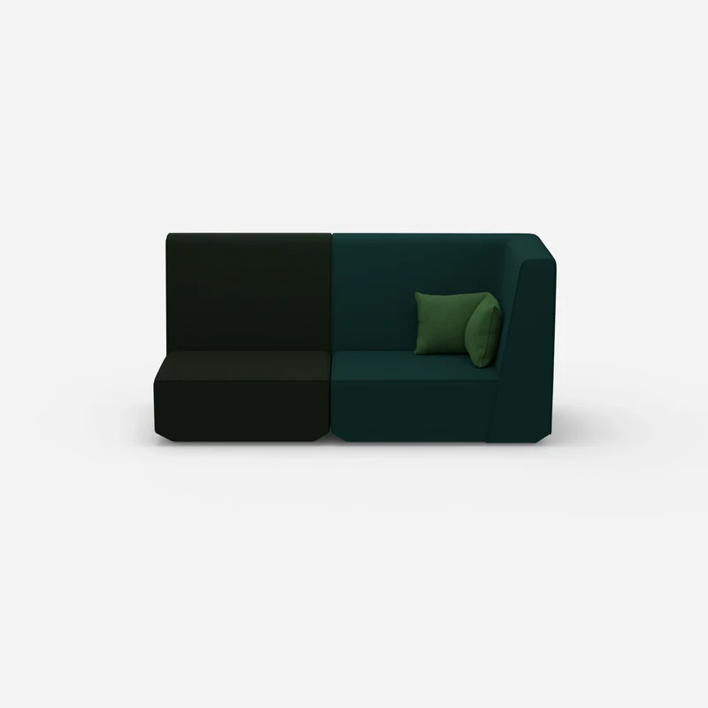 Modulares Sofa grün mit hohem Rücken