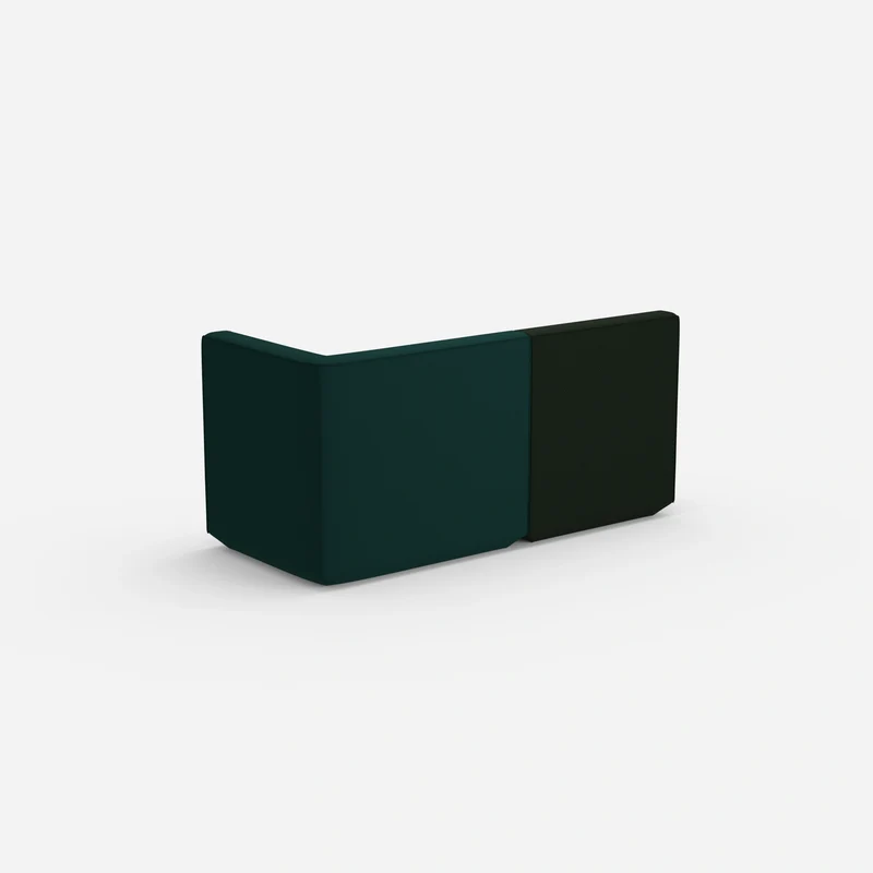 Modulares Sofa grün mit hohem Rücken