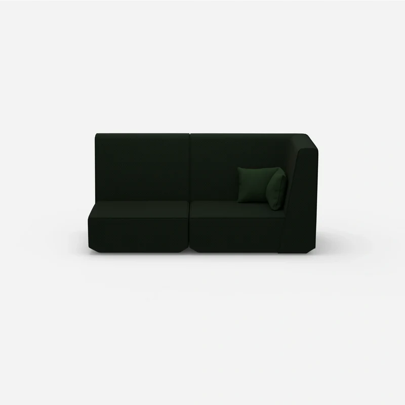Modulares Sofa grün mit hohem Rücken