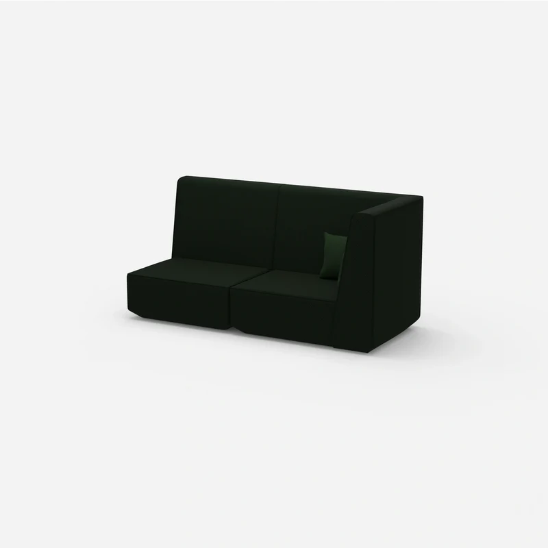 Modulares Sofa grün mit hohem Rücken