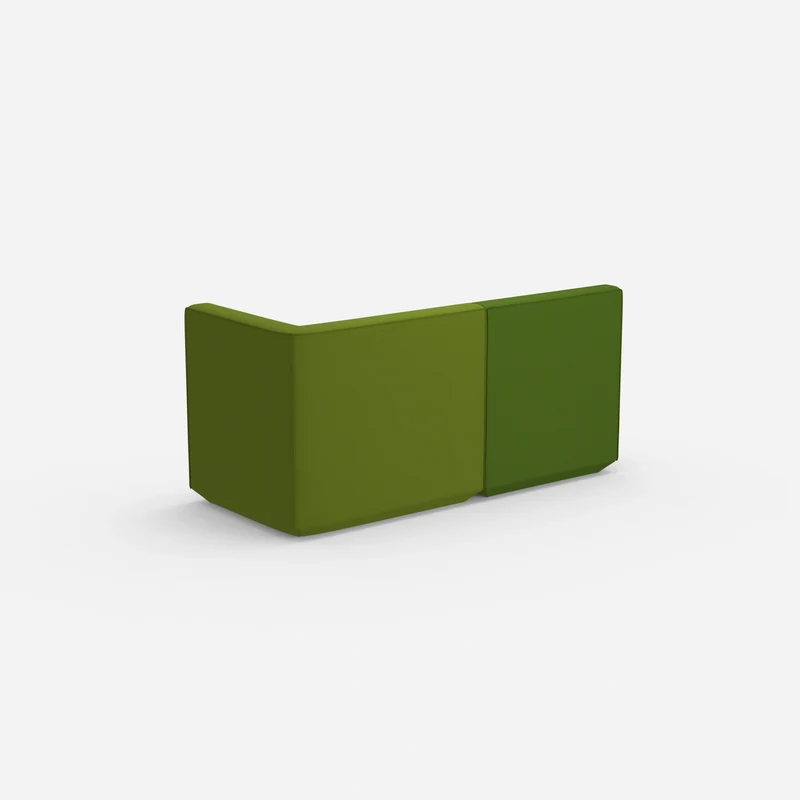 Modulares Sofa grün mit hohem Rücken