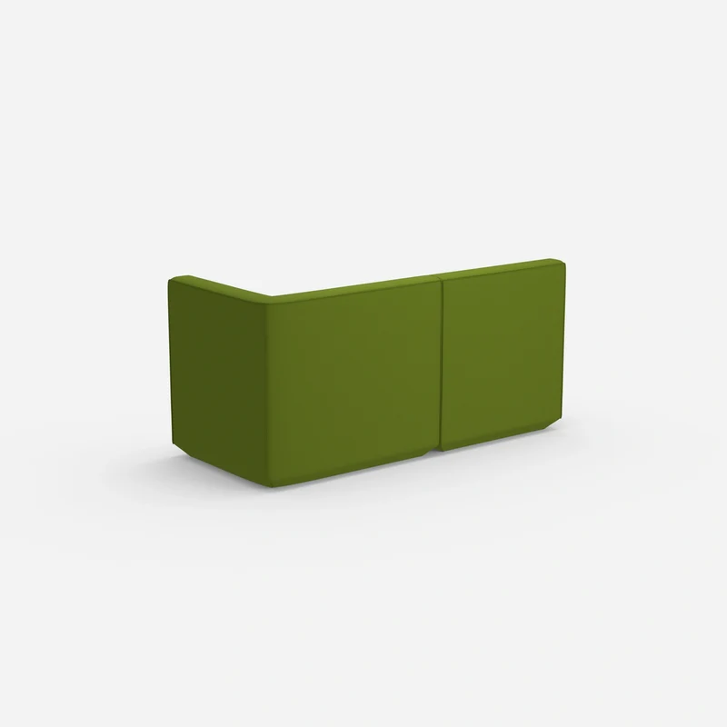 Modulares Sofa grün mit hohem Rücken