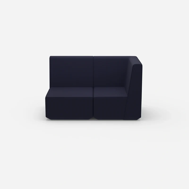 Blaues Zweisitzer Sofa 160 cm breit
