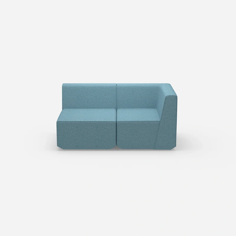 Blaues Zweisitzer Sofa