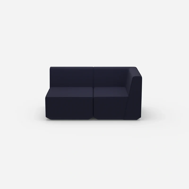 Blaues Zweisitzer Sofa