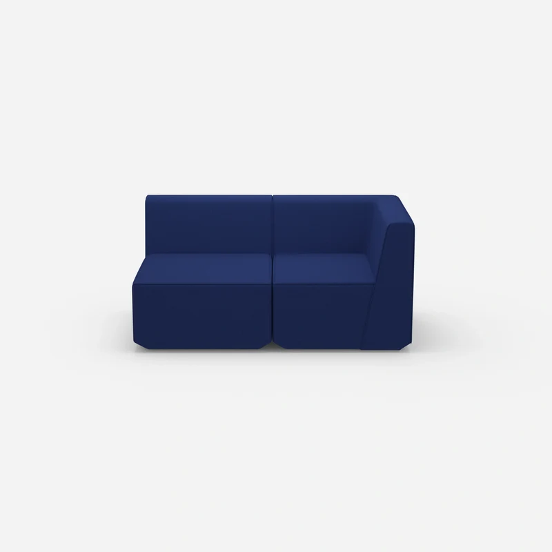 Blaues Zweisitzer Sofa