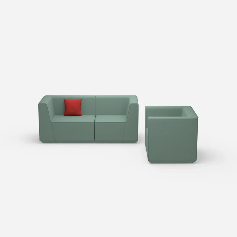 2 Sitzer Sofa mit Sessel 270 cm breit