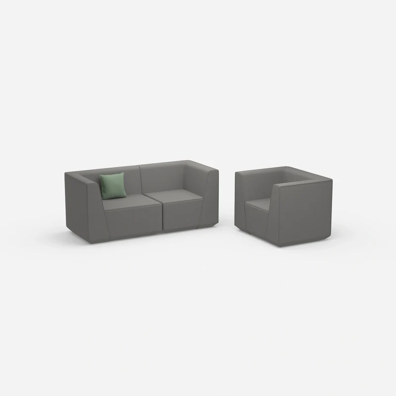 2 Sitzer Sofa mit Sessel 270 cm breit